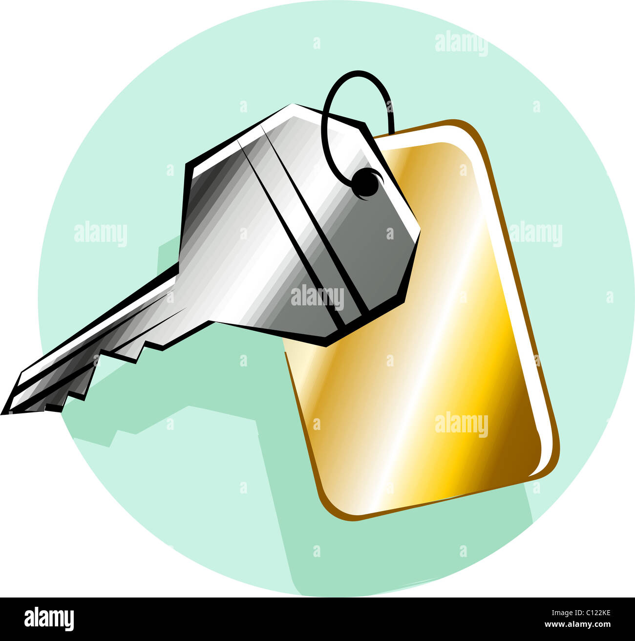 key with a golden locket Stock Photo Alamy