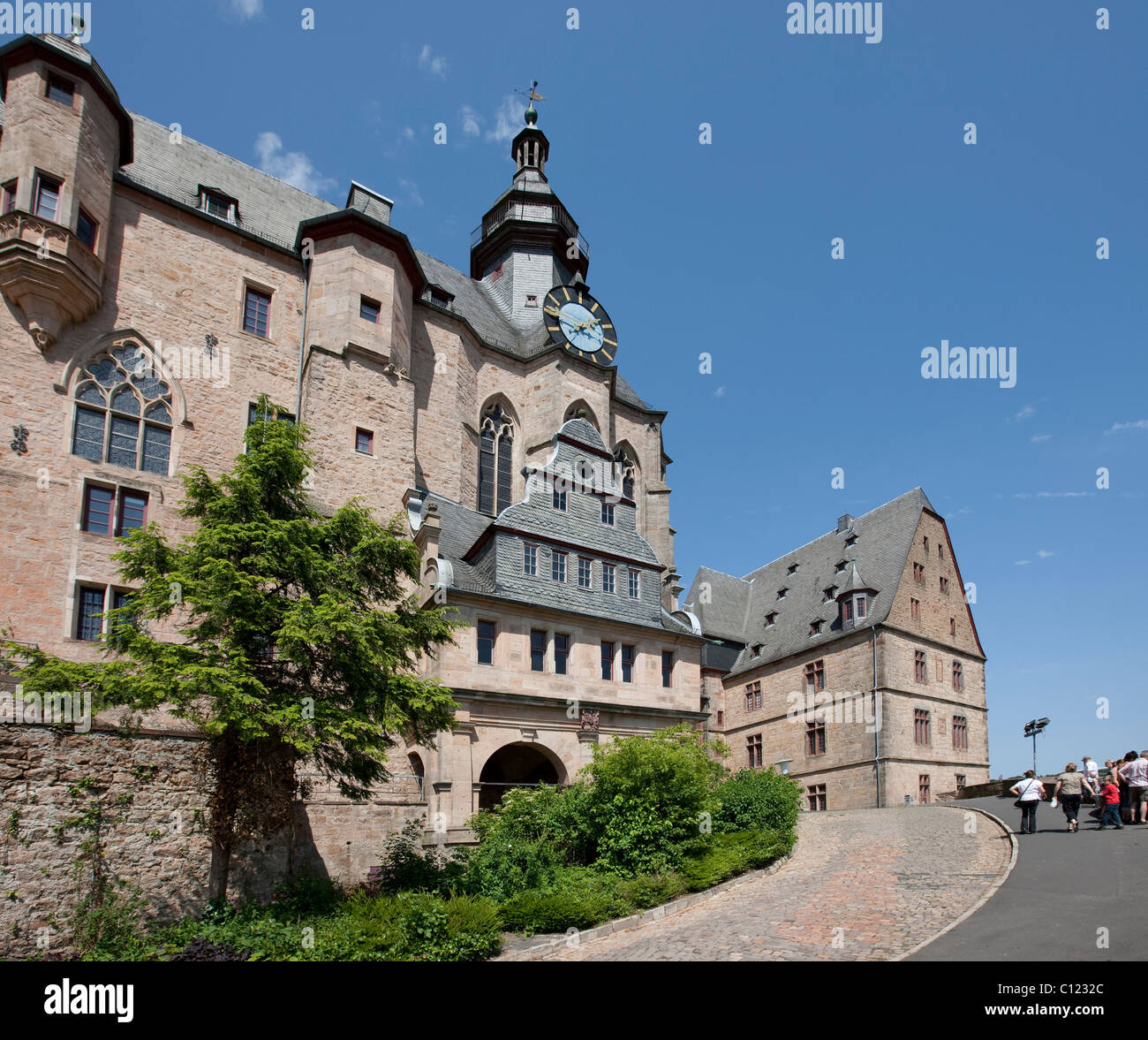 The Marburger Schloss castle, Marburg, Hessen, Germany, Europe Stock Photo