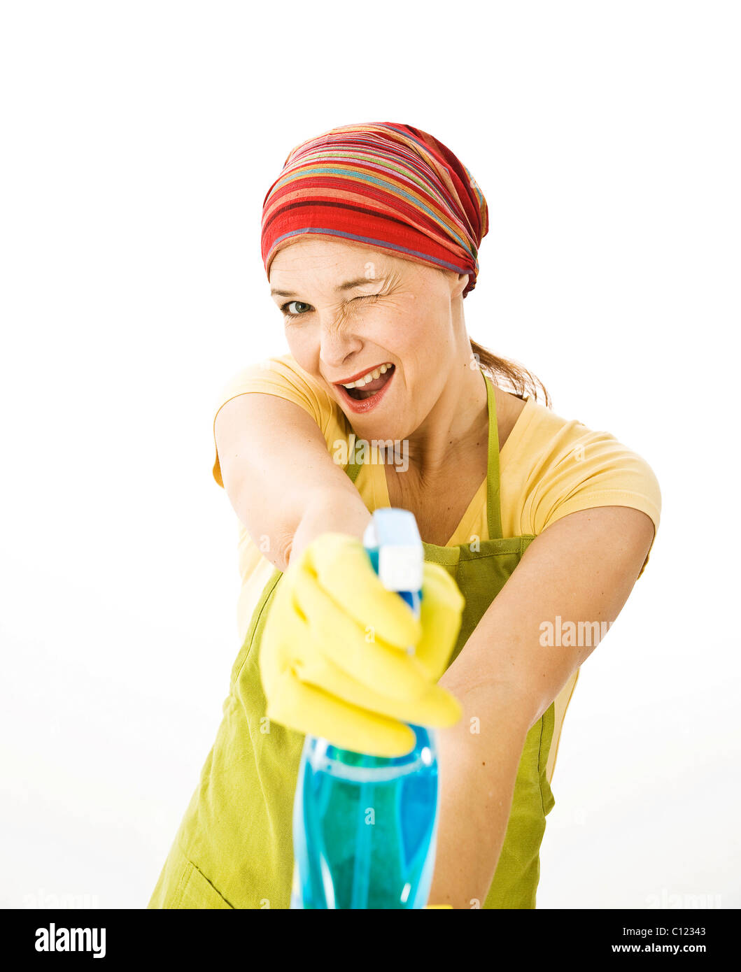 Cleaning lady at work Stock Photo - Alamy