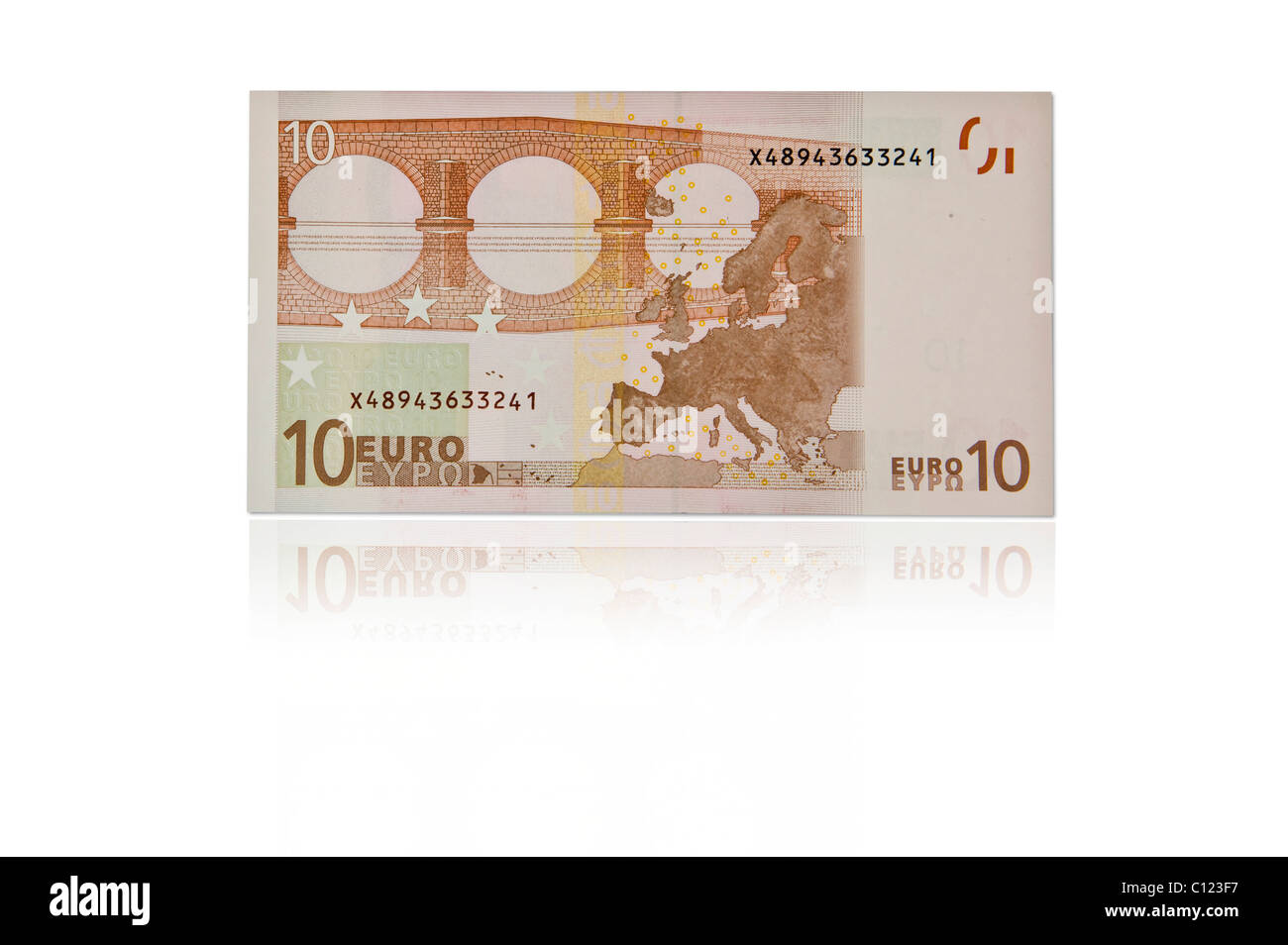 10 euro banknote, back Stock Photo
