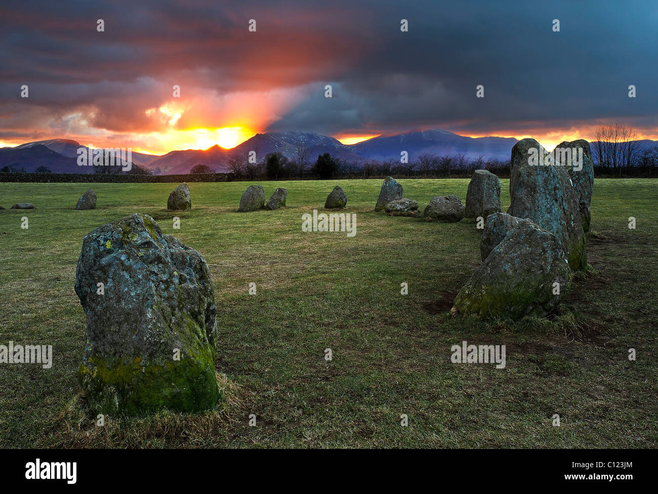 Castlerigg Stone Circle Lake District Cumbria UK Stock Photo