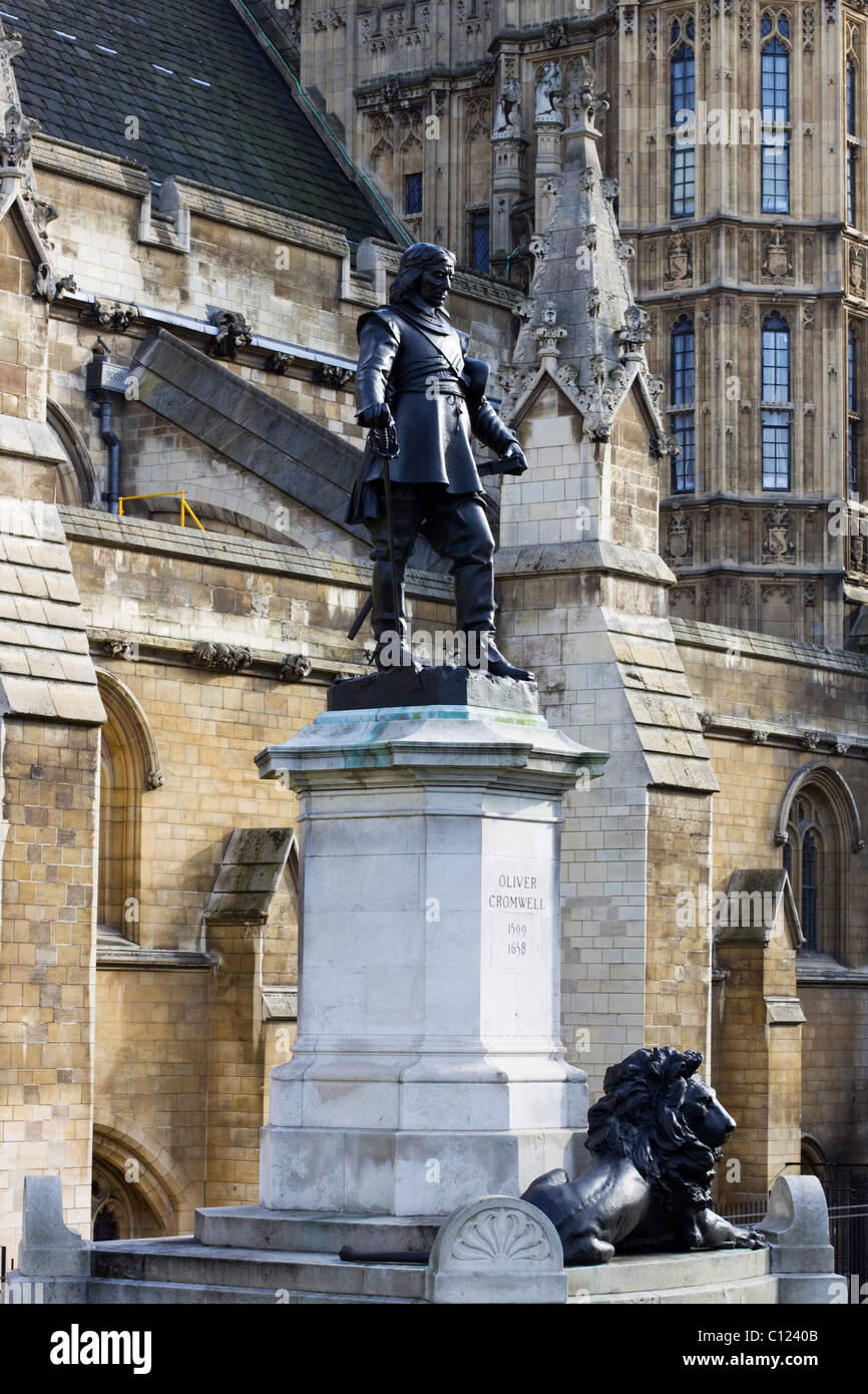 Statue oliver cromwell westminster london hires stock photography and