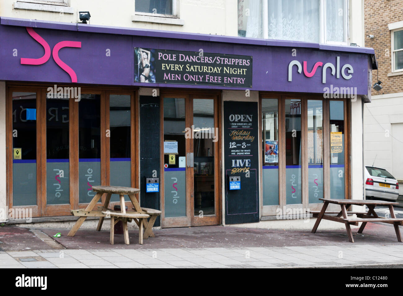 The purple strip club in Margate, Kent Stock Photo - Alamy