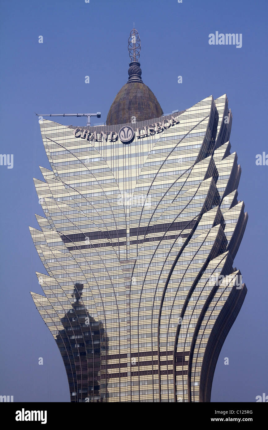The Grand Lisboa Casino and Hotel in Macau, China. Stock Photo