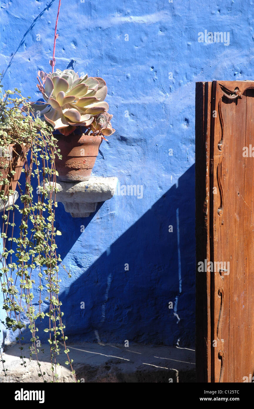 View of courtyard in Peru, Saint Catherine Monastery. Stock Photo