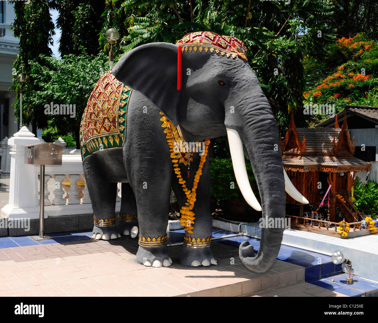 Decorated elephant, Thailand, Asia Stock Photo