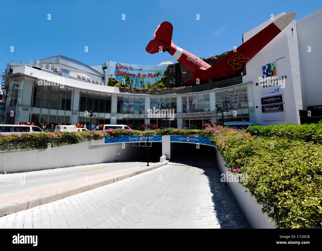 Royal Garden shopping center, aircraft on the facade, Thailand, Asia Stock Photo