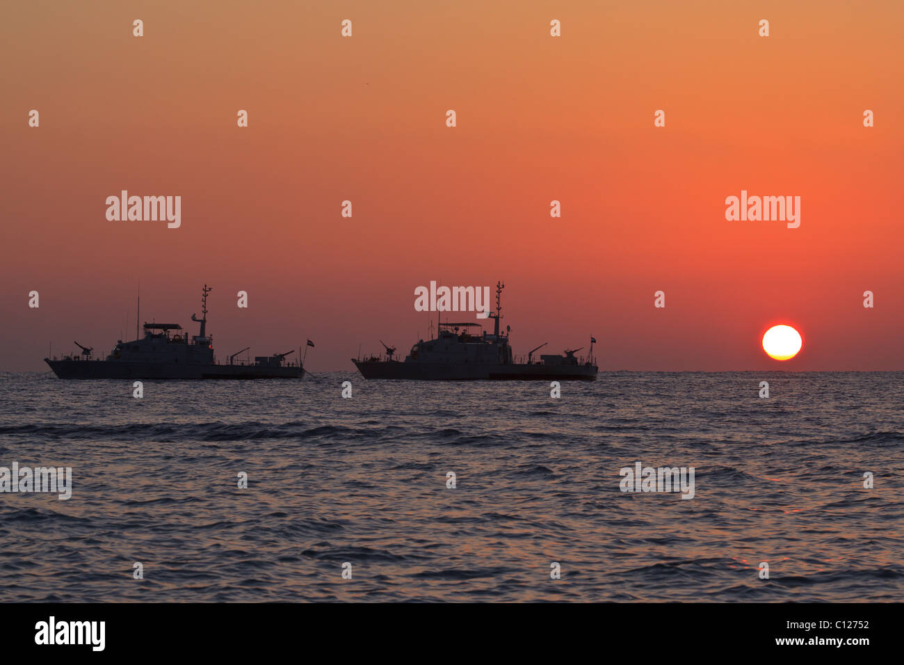 Gunships on the Red Sea in Egypt Stock Photo - Alamy