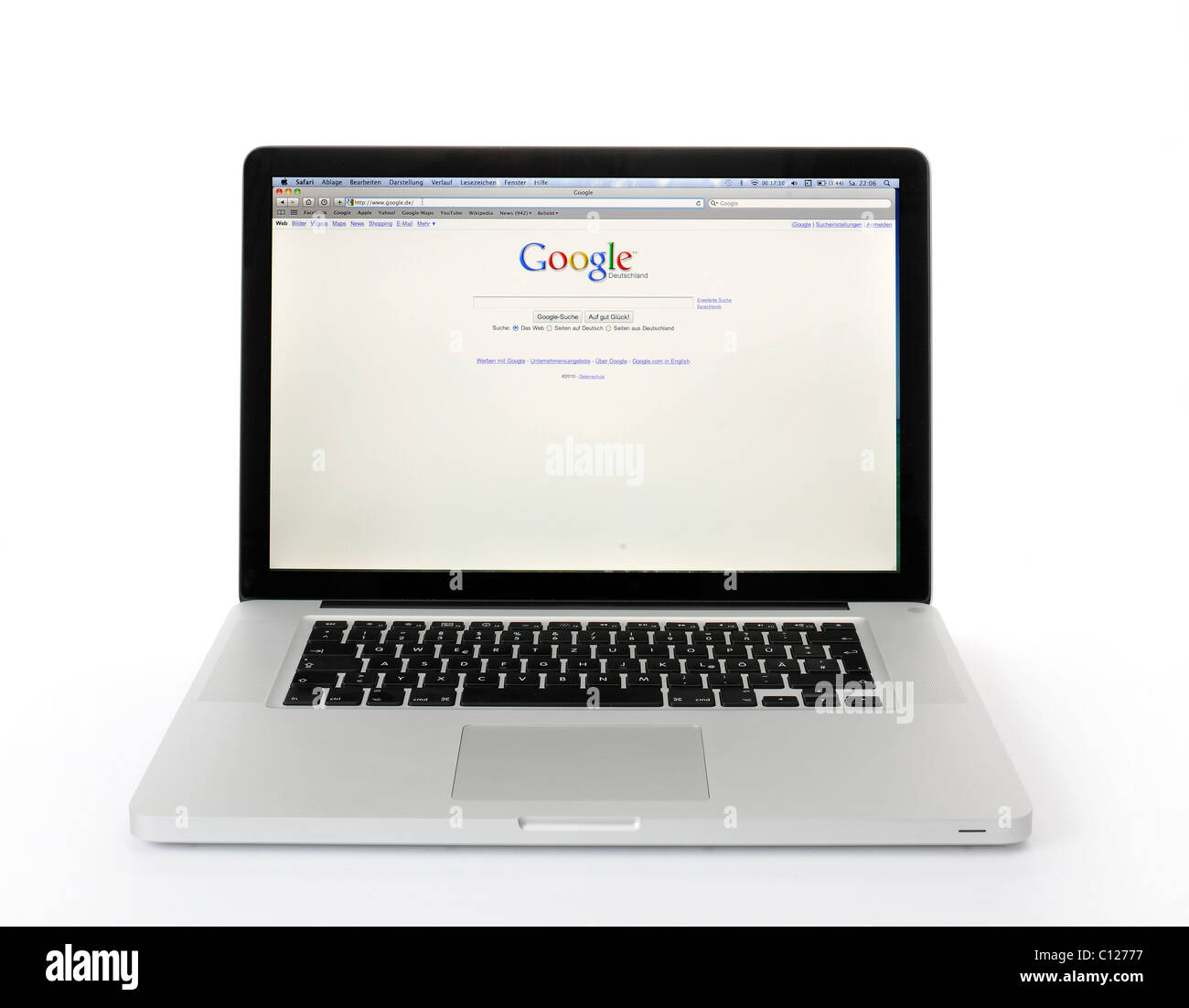 Notebook display, GOOGLE search engine Stock Photo Alamy