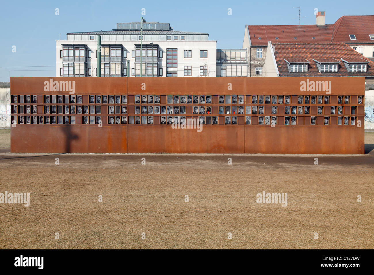 Window of remembrance, Berlin Wall Memorial Visitor Centre, Berlin, Germany Stock Photo