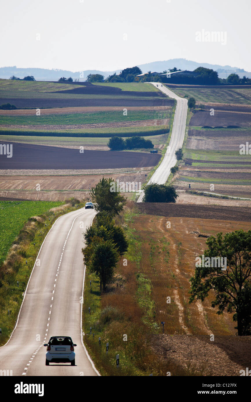 Longshot of Deutsche Vulkanstrasse, Vulkanland Eifel, Germany, Europe Stock Photo