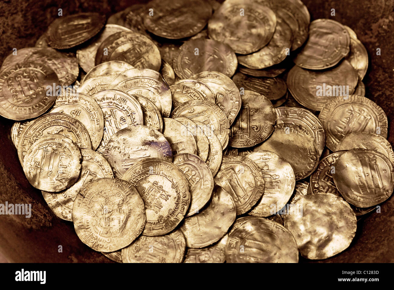 Arabian silver coins Stock Photo - Alamy