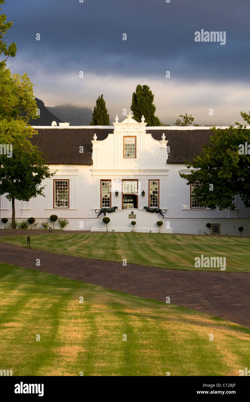 Lanzerac luxury hotel, country house in Cape-Dutch architectural style, Stellenbosch, Winelands, Cape Town, South Africa, Africa Stock Photo