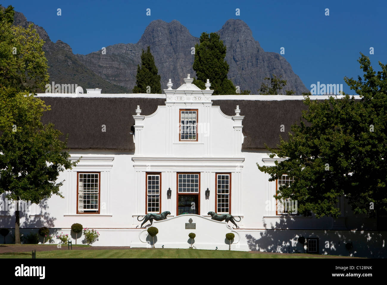 Lanzerac luxury hotel, country house in Cape-Dutch style, Stellenbosch, Winelands, Cape Town, Western Cape, South Africa, Africa Stock Photo