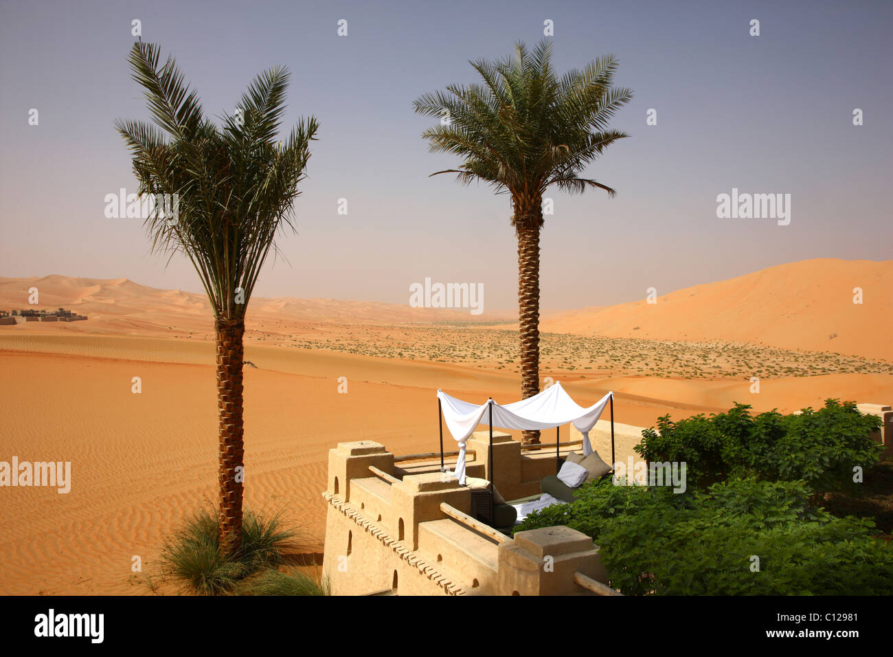 Anantara Qasr Al Sarab, hotel resort,  luxury Desert hotel,  in  Rub Al Khali desert,  Empty Quarter, Abu Dhab Stock Photo