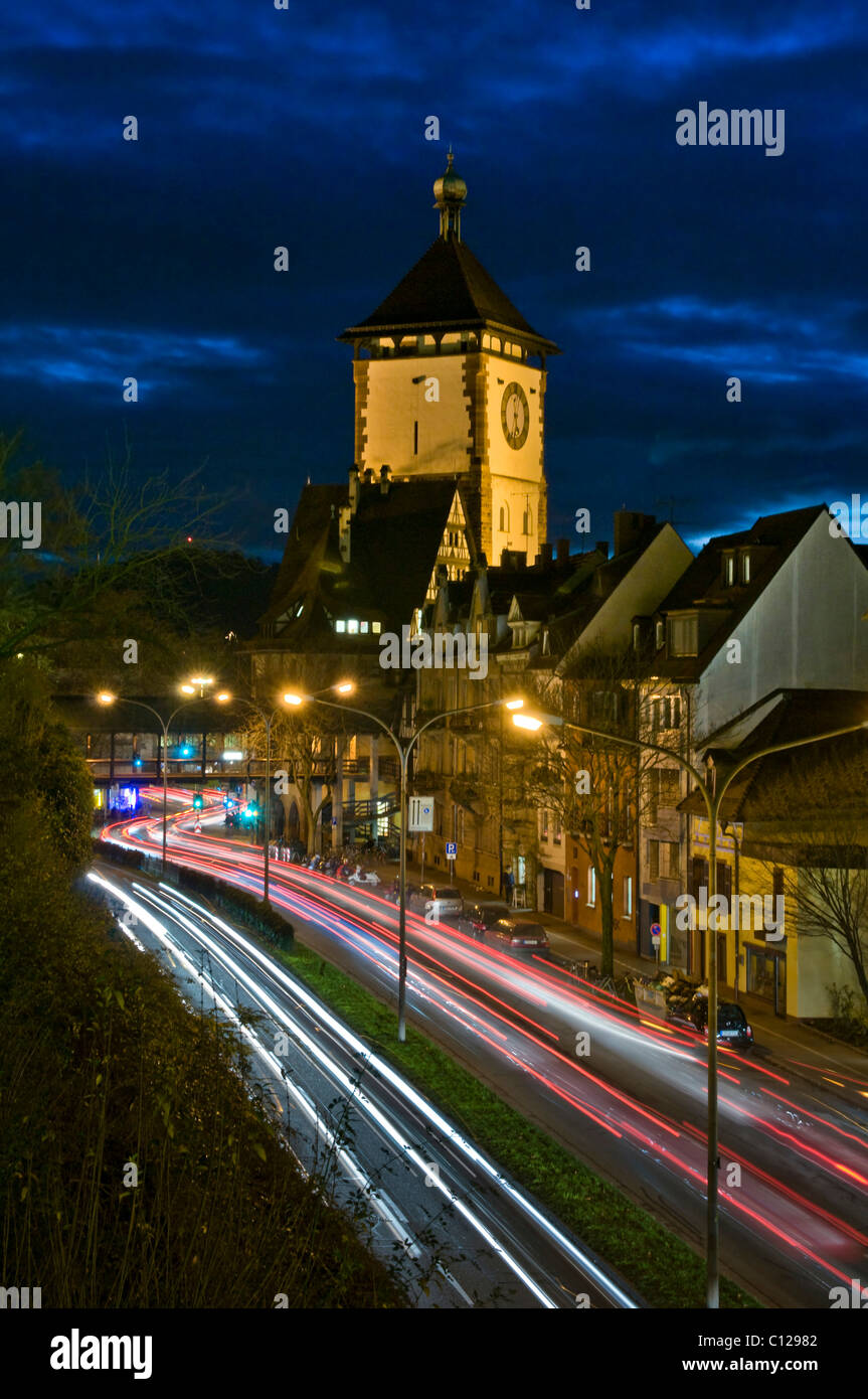 Schwabentor gate tower, Freiburg im Breisgau, Baden-Wuerttemberg, Germany, Europe Stock Photo