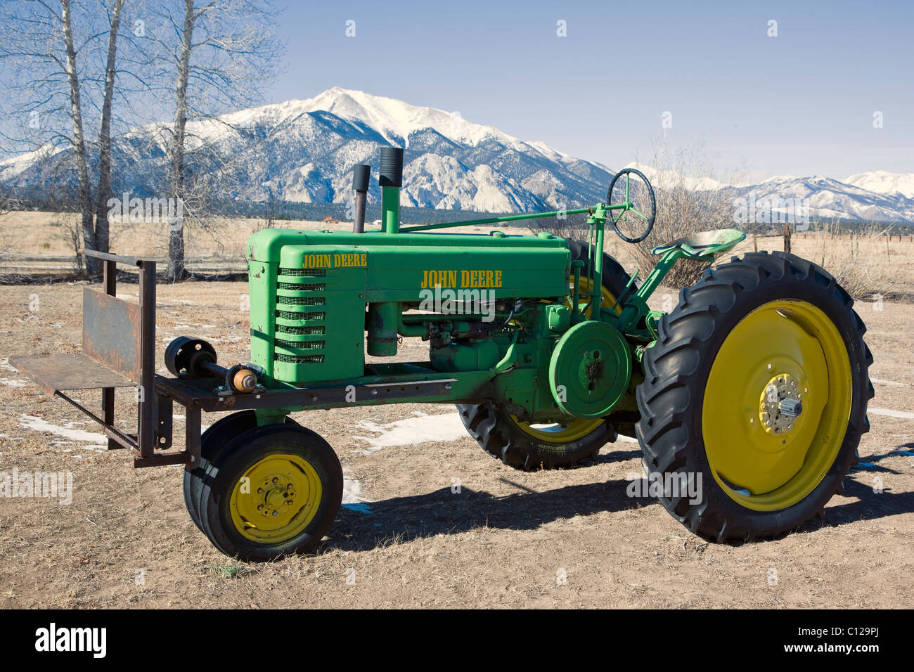 Antique 1944 John Deere tractor. Stock Photo