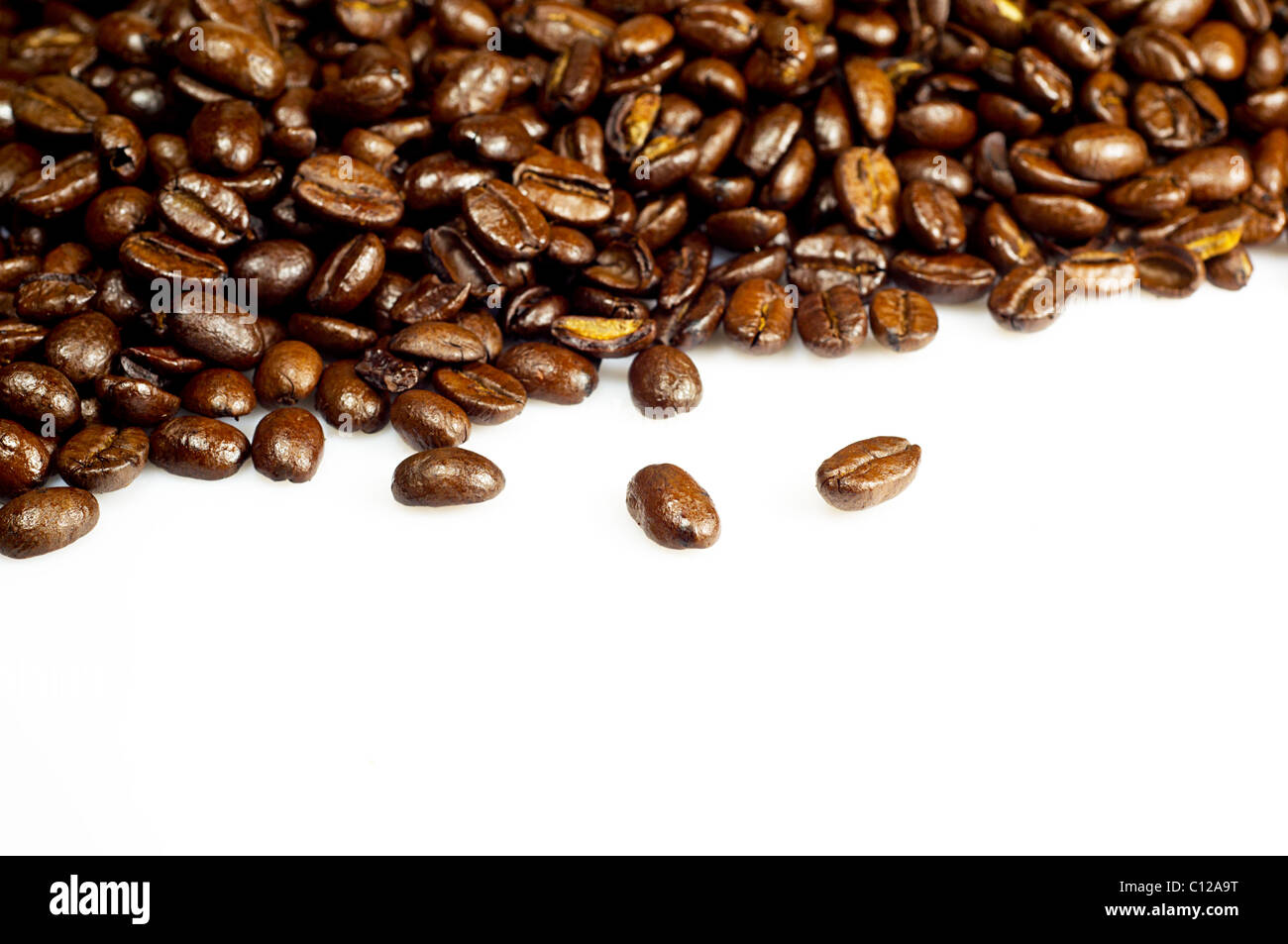 coffee beans on a white background Stock Photo