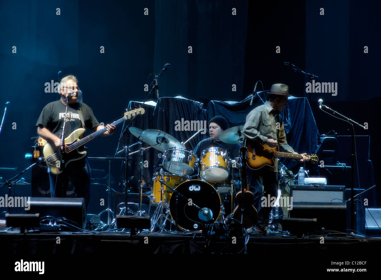 Los Lobos performs at Power Band Pavilion in Sacramento CA. Stock Photo