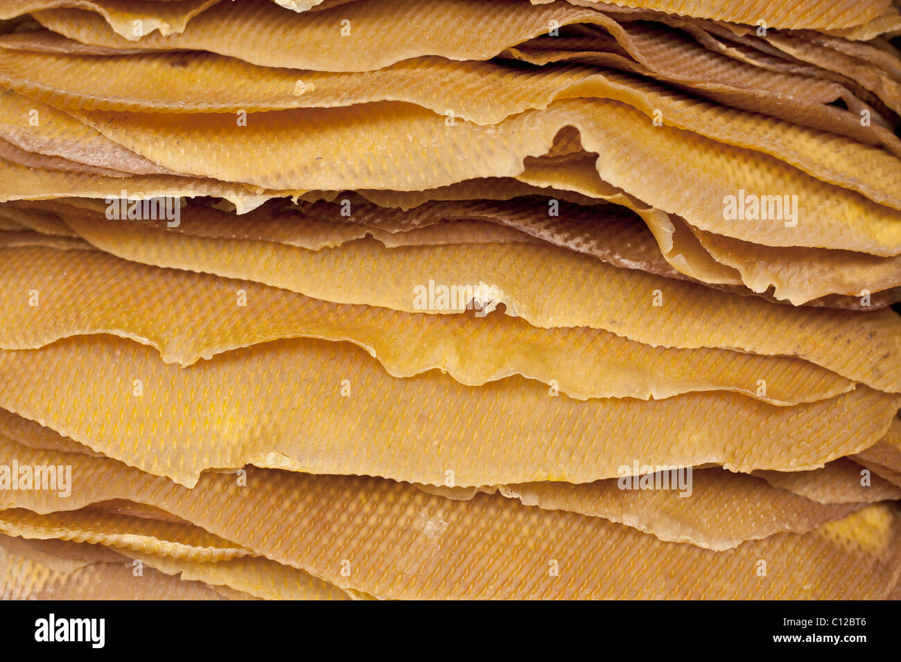 Sheets of latex (natural) rubber, Thailand Stock Photo