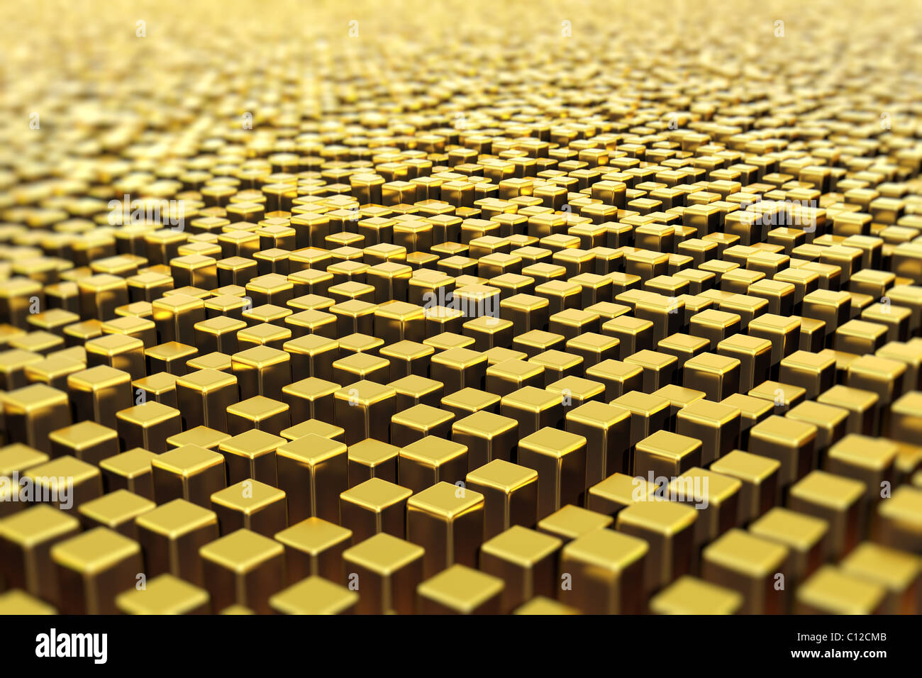 Surface of golden bars Stock Photo
