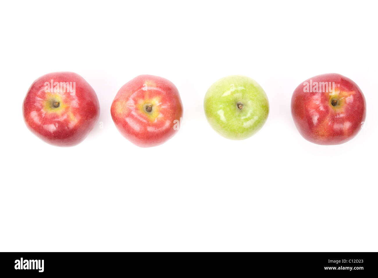 Green Apple red apple with white background, close up shot Stock Photo ...