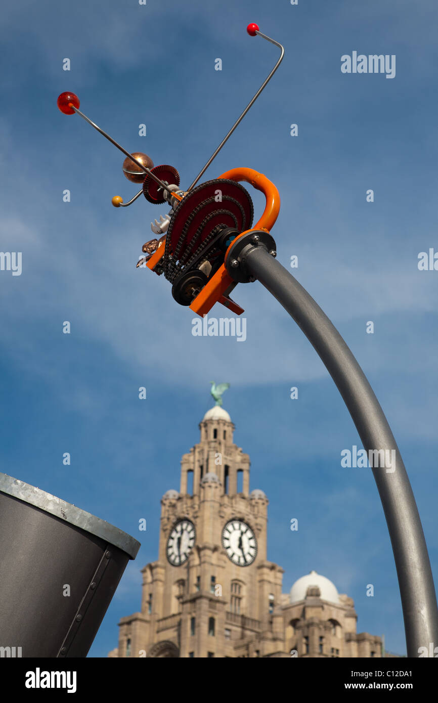A Modern sculpture on the Liverpool waterfront Stock Photo
