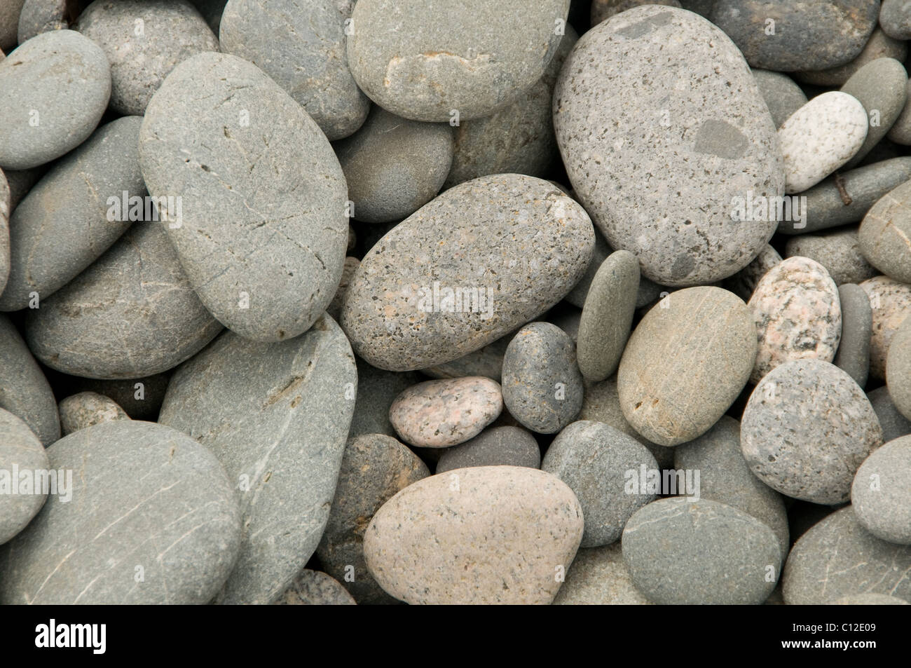 pebbles on the beach, Granity, New Zealand Stock Photo