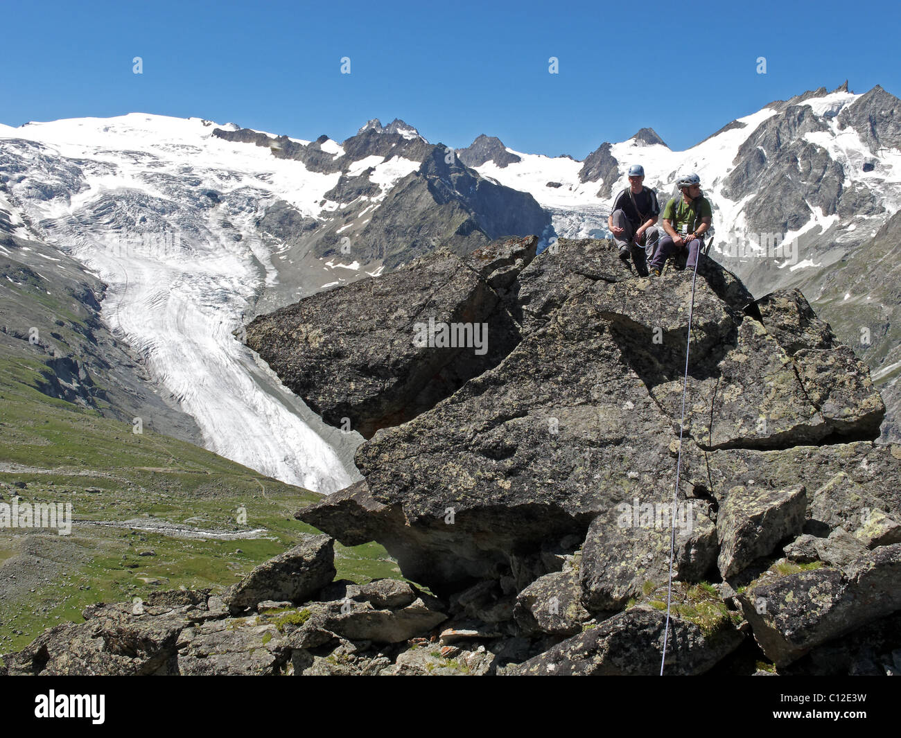 Alpine climbers on La Maya de Bricola, Switzerland Stock Photo - Alamy