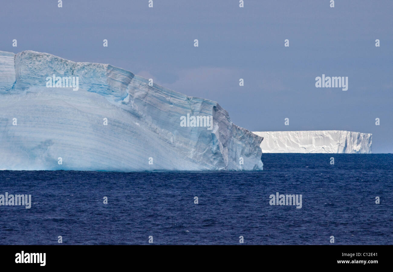 Blue and Tabular Icebergs in the Southern Ocean, off the Antarctic ...