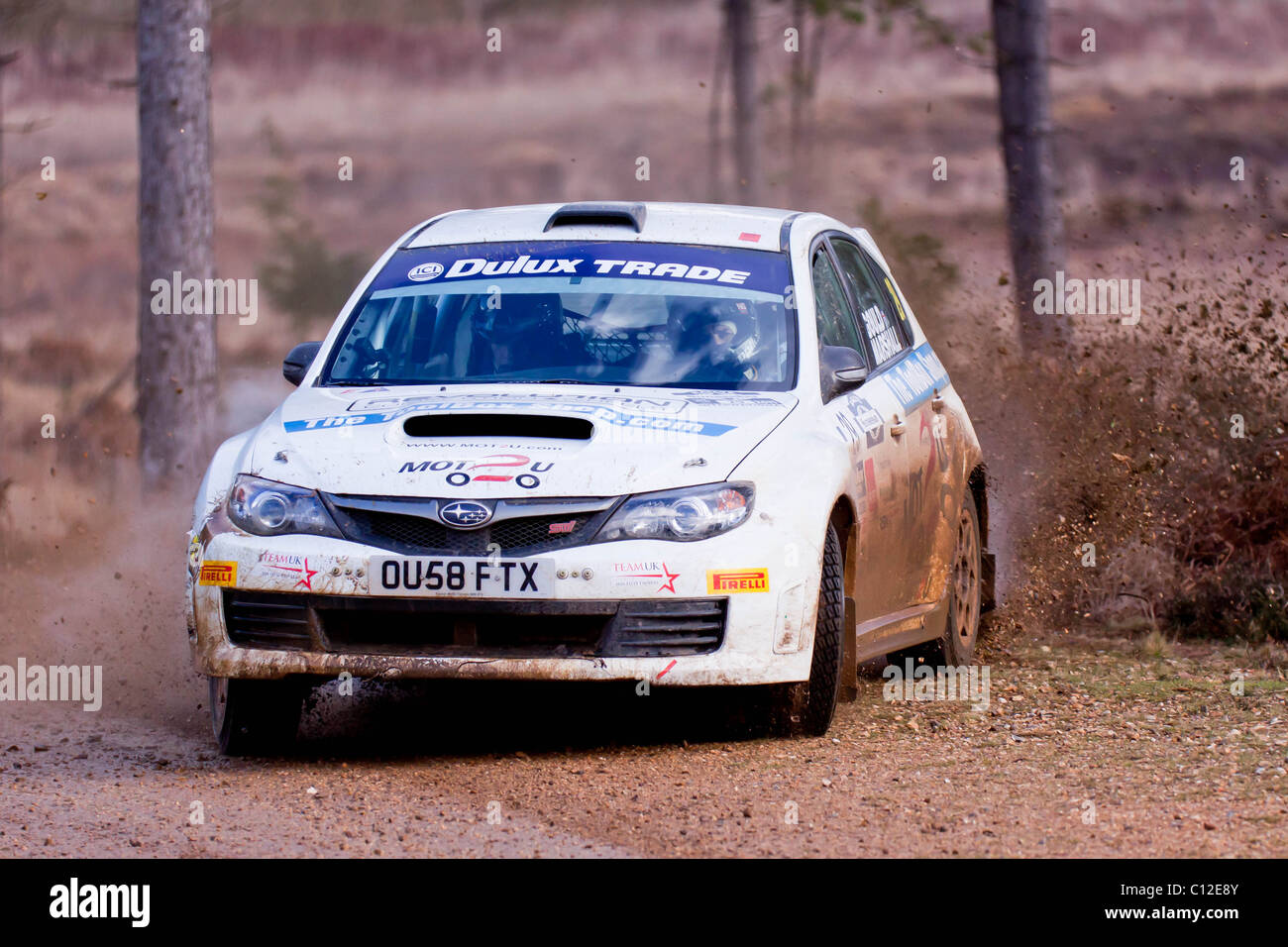 Wareham Rally Stage Map Rally Cars on Wareham forest stage of the Sunseeker Rally 2011 Stock ...
