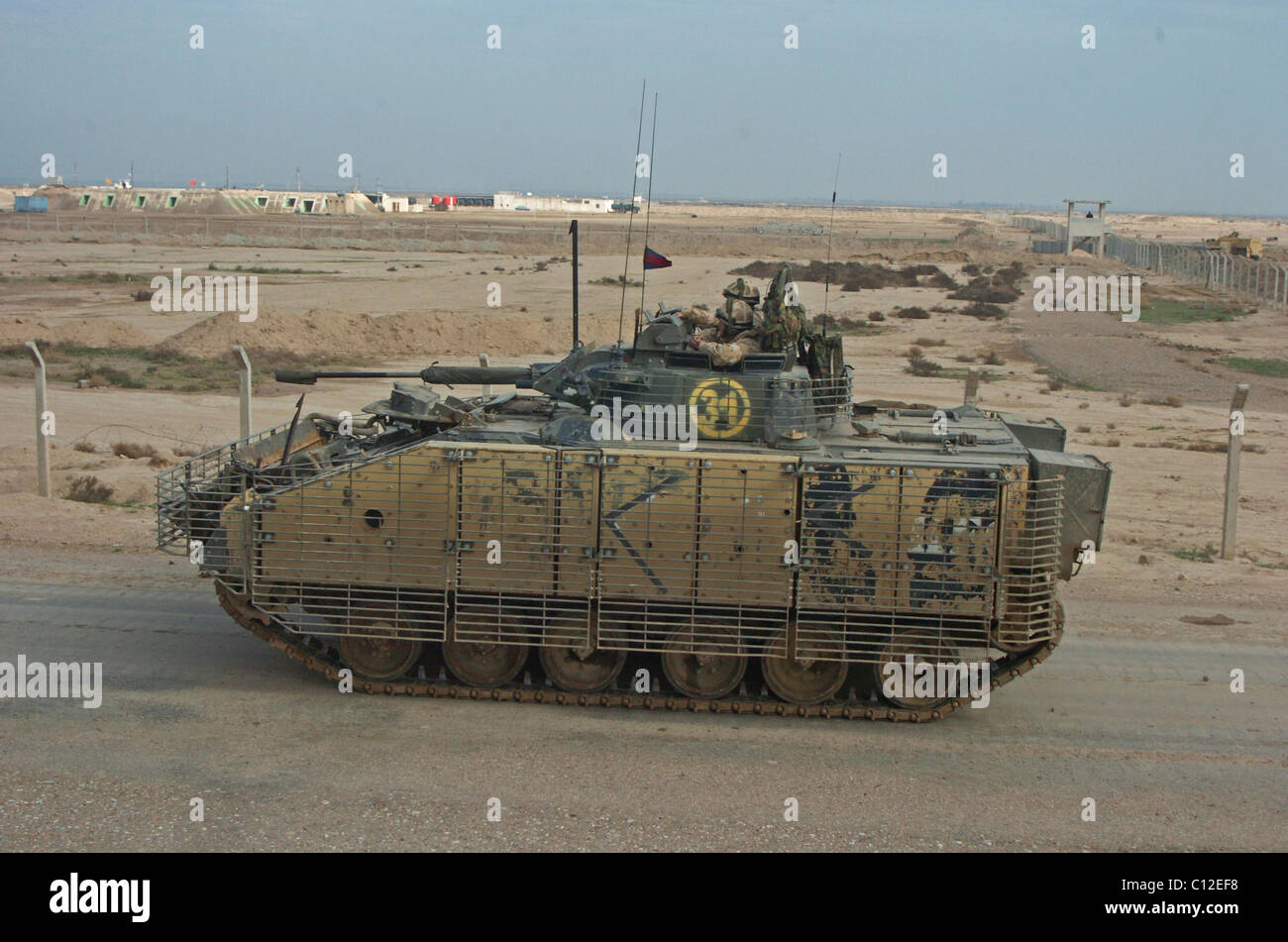 The MCV-80 Warrior infantry fighting vehicle was developed to replace the FV 430 series of armored fighting vehicles travaling f Stock Photo