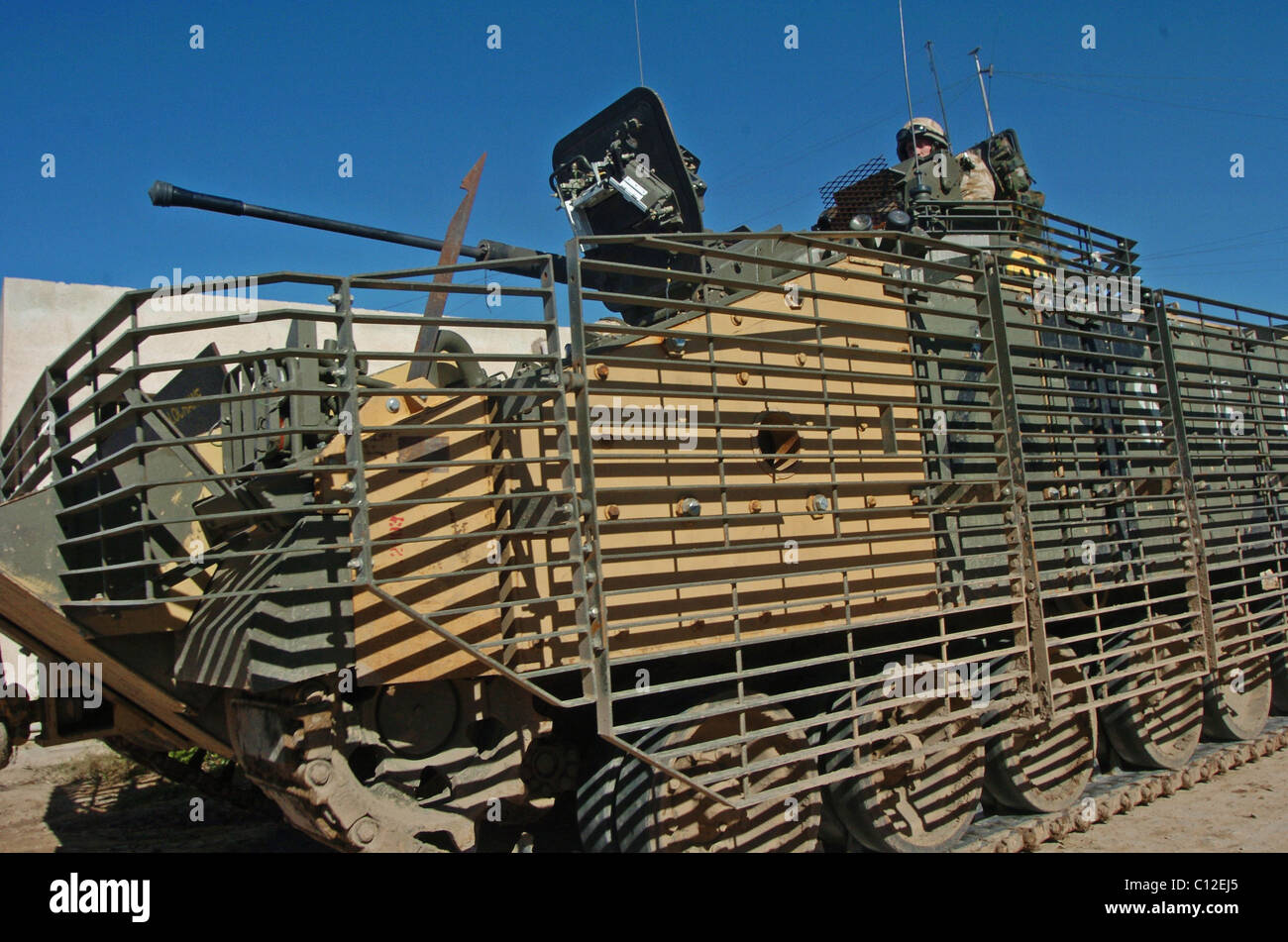 The MCV-80 Warrior infantry fighting vehicle was developed to replace the FV 430 series of armored fighting vehicles Stock Photo