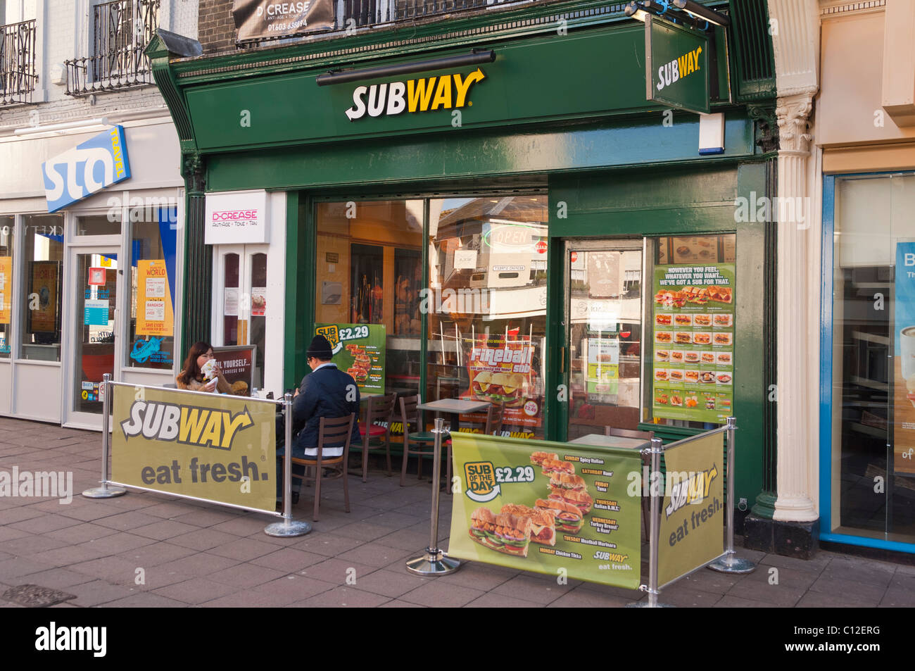 The Subway shop store in Norwich , Norfolk , England , Britain , Uk Stock Photo