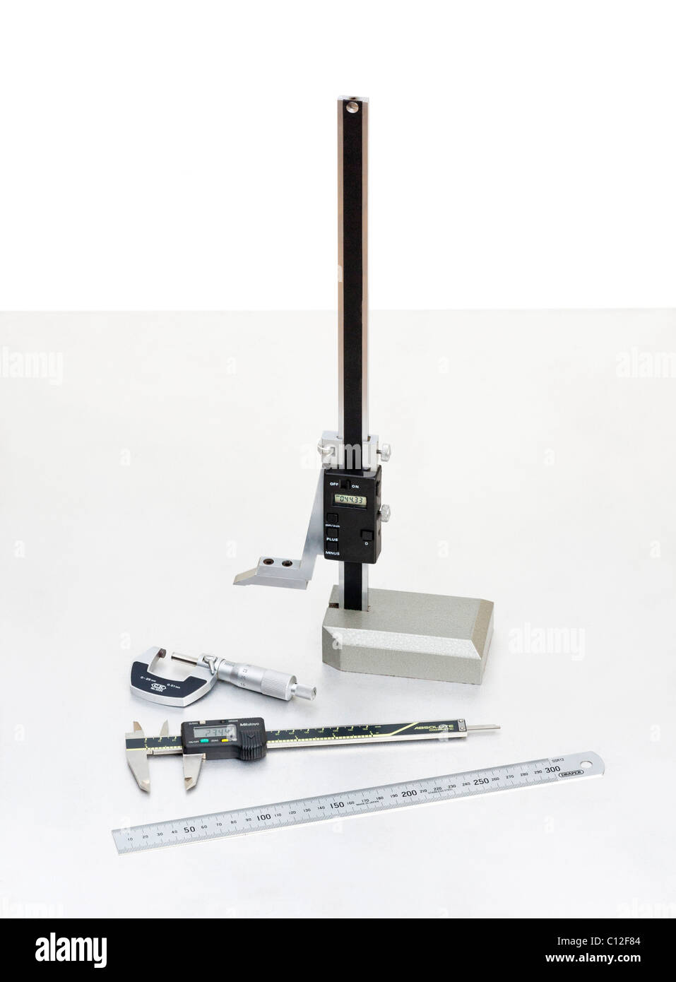 a digital height gauge and surface plate Stock Photo Alamy