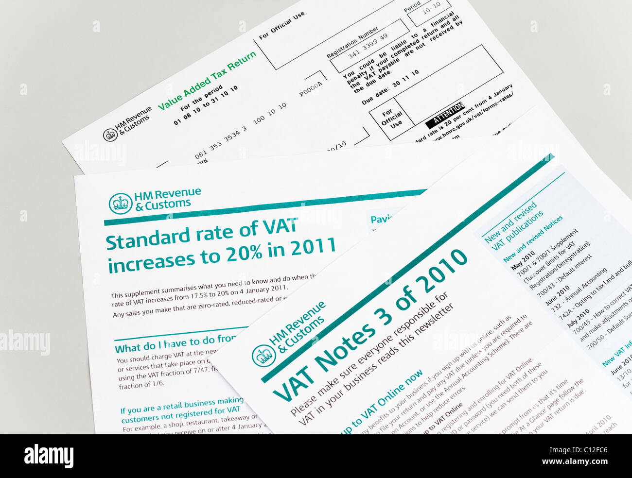 VAT changes to 20% Stock Photo