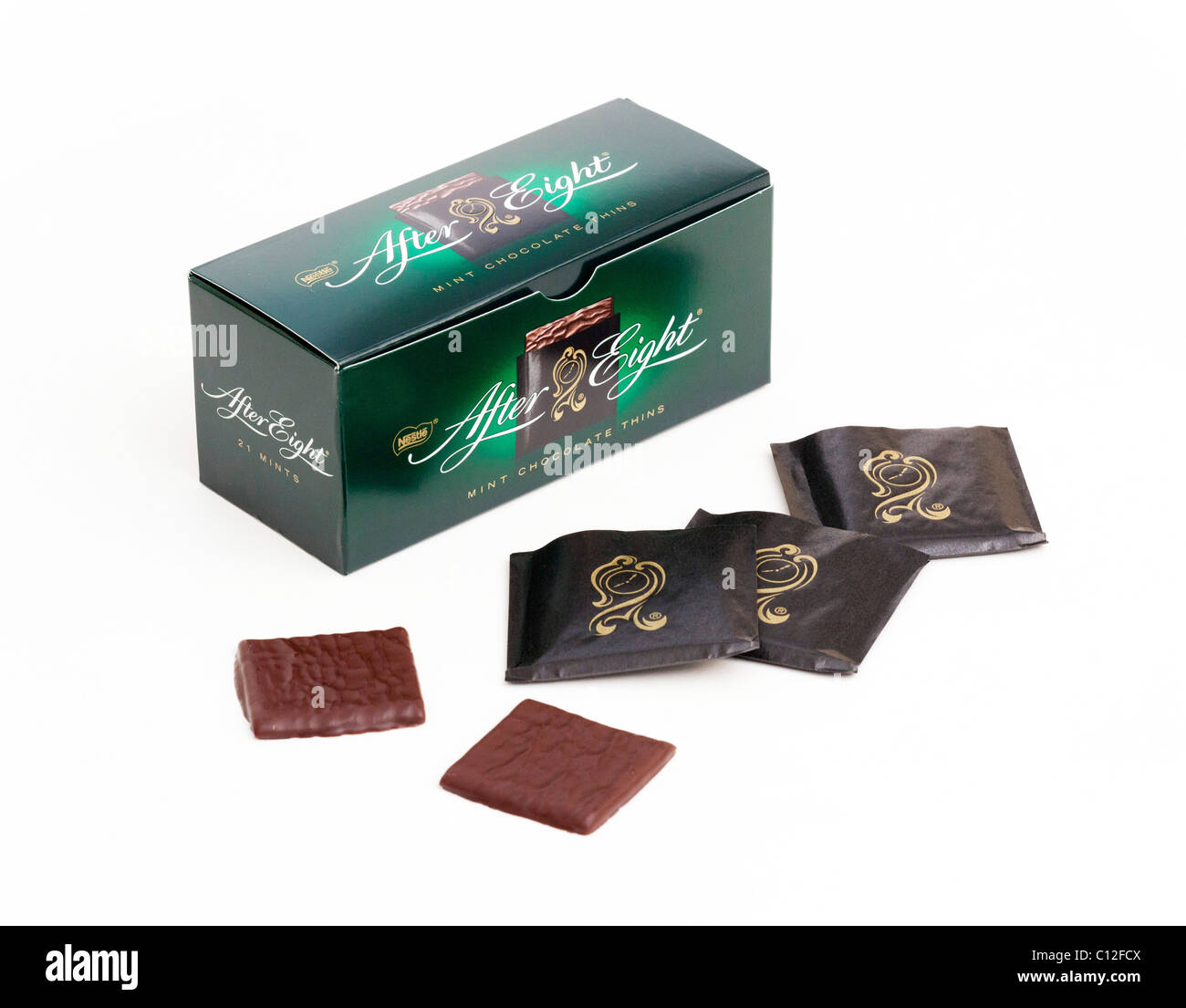 Milk Chocolate After Eights Stock Photo - Alamy