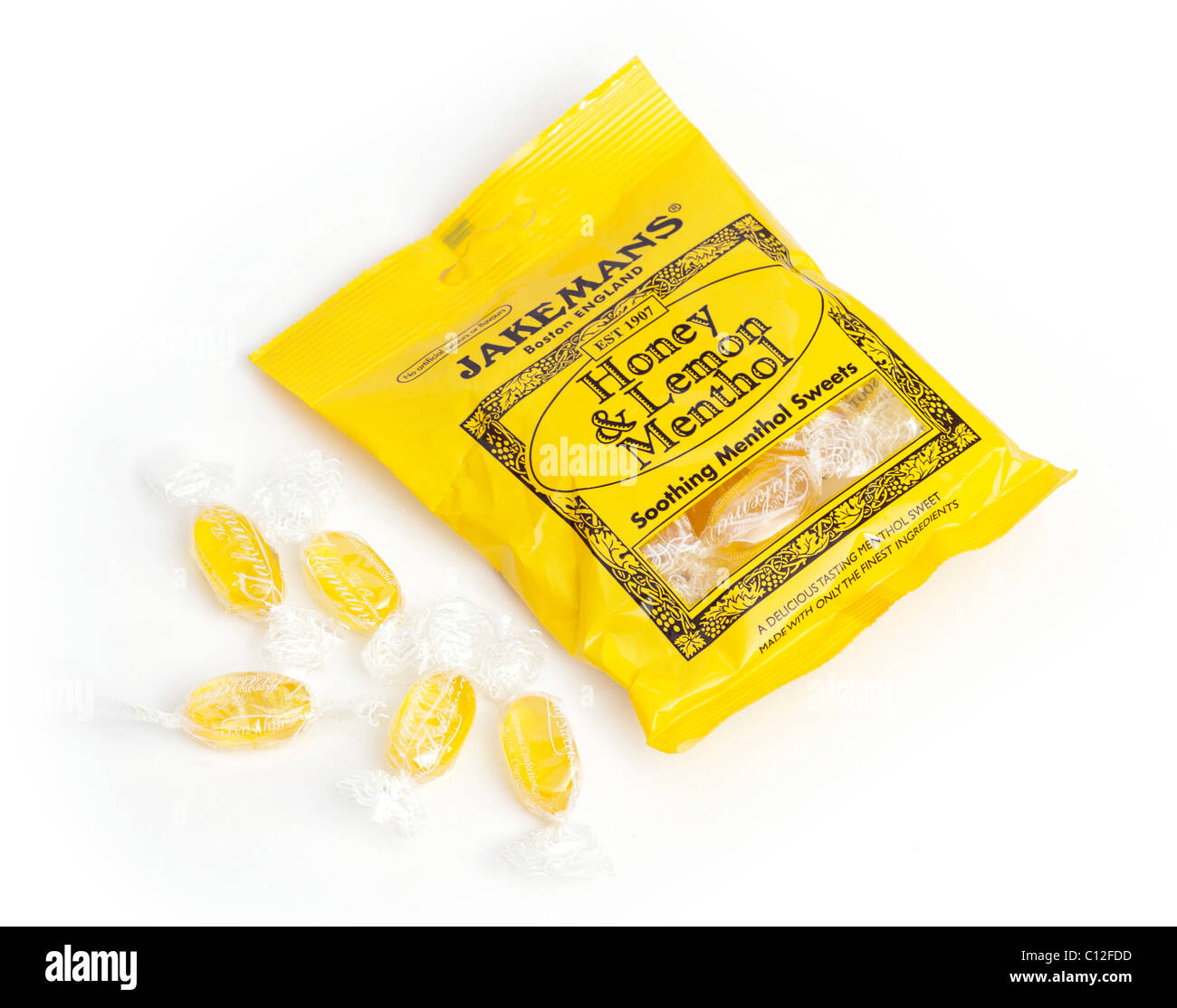 Jakemans menthol & honey sweets Stock Photo