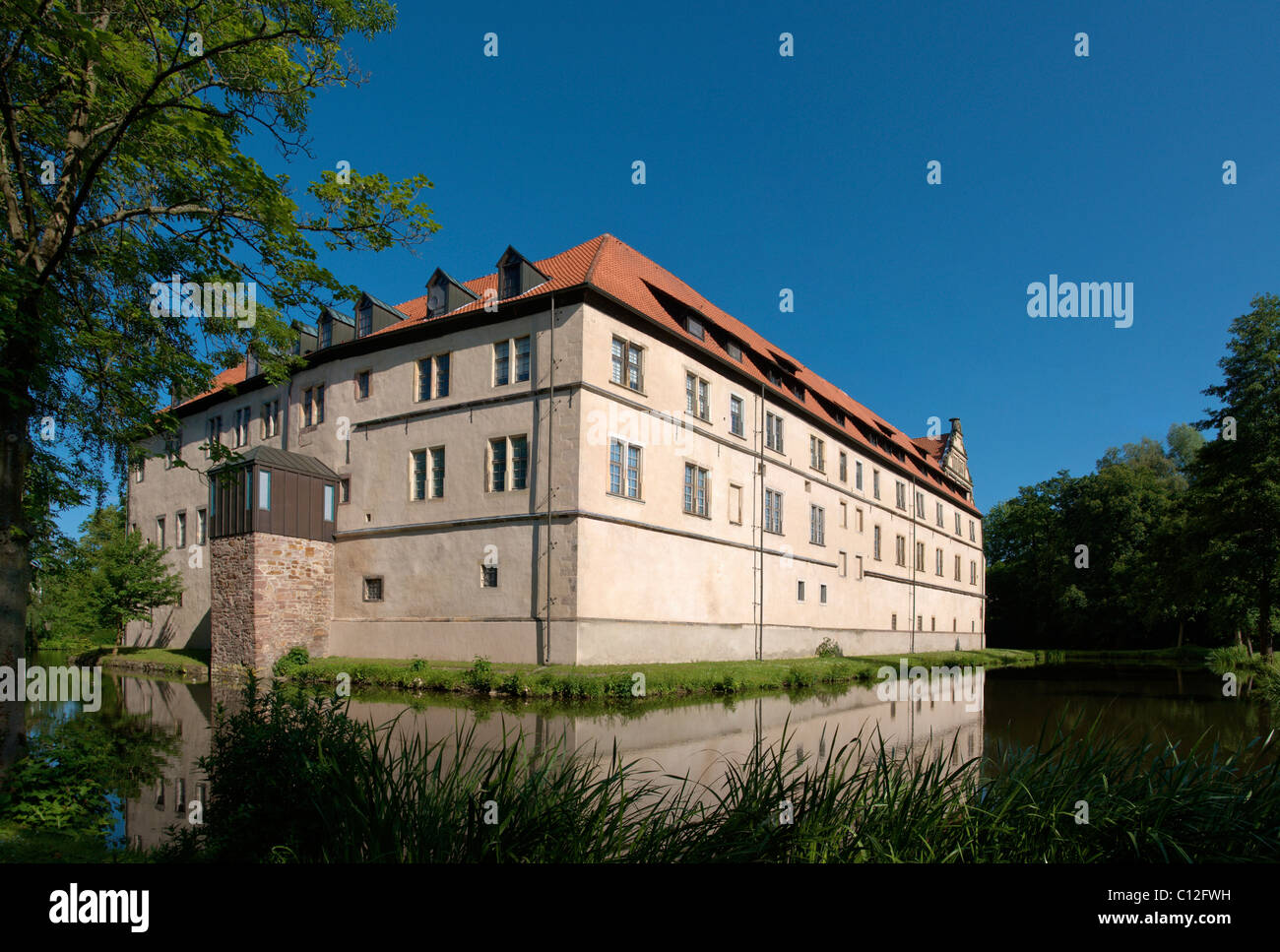 Brake castle with moat in Lemgo (Ostwestfalen-Lippe, Germany) Stock Photo