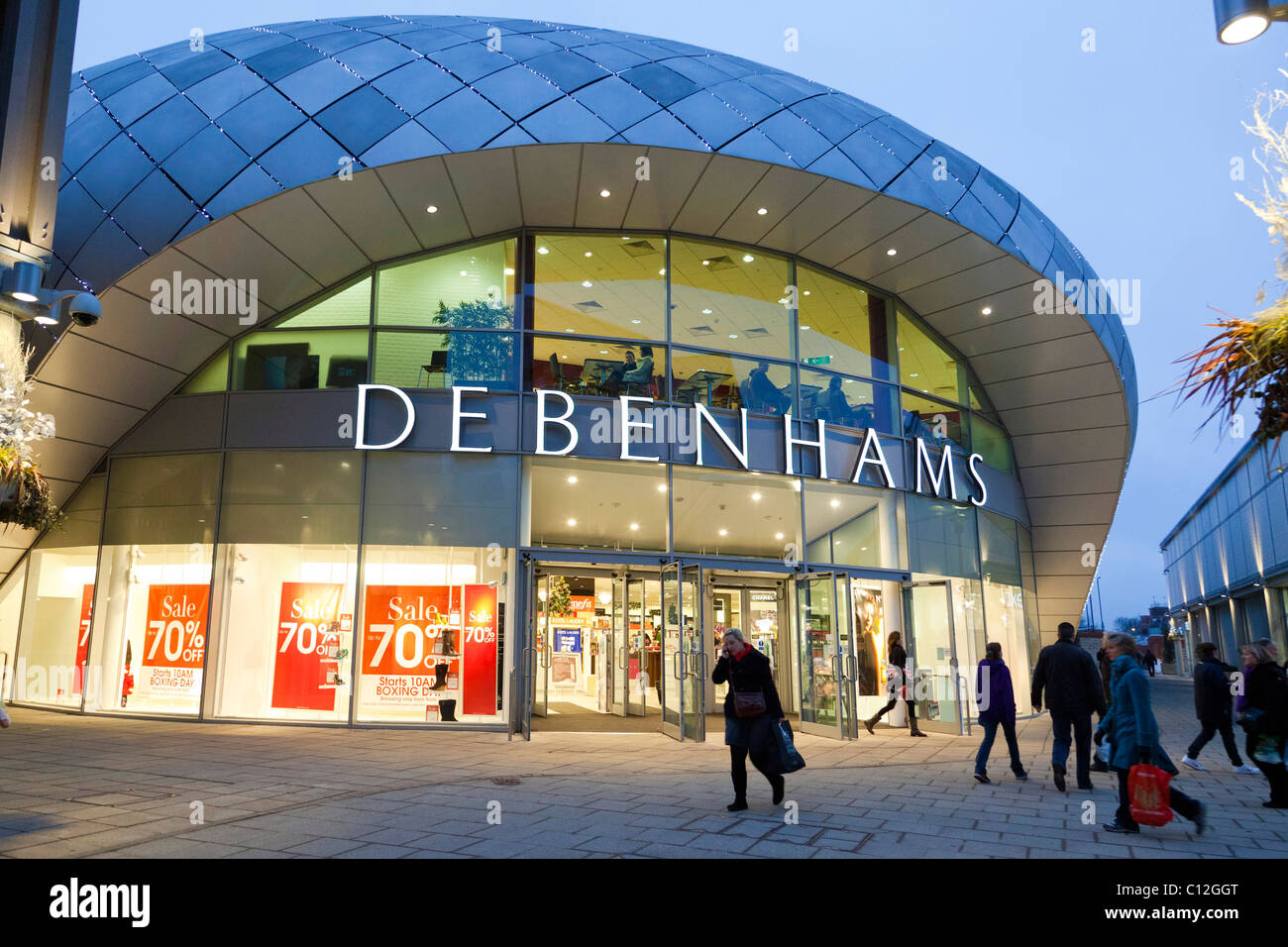 Debenhams store in evening Stock Photo