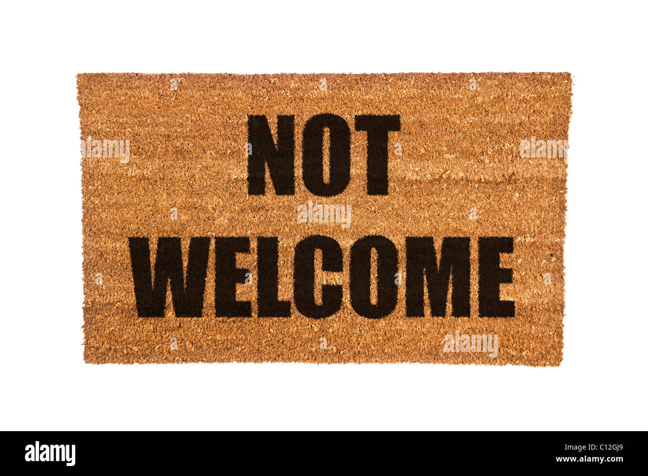 A not welcome doormat isolated on a white background Stock Photo