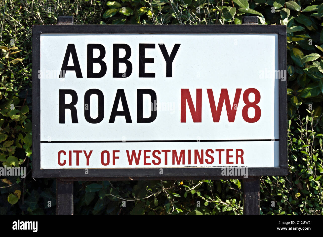Abbey Road NW8 road sign, London Stock Photo