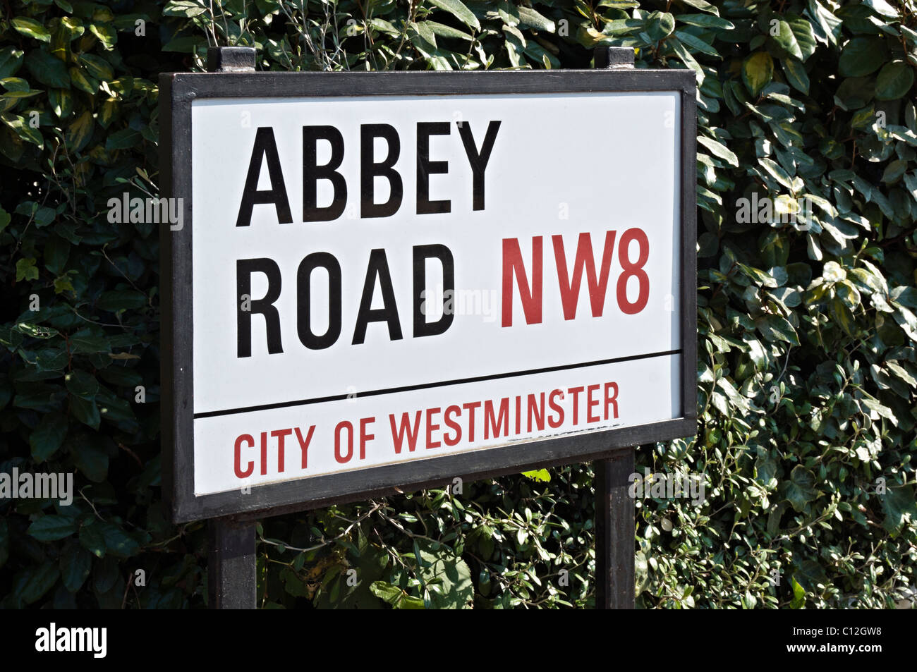 Abbey Road NW8 road sign, London Stock Photo