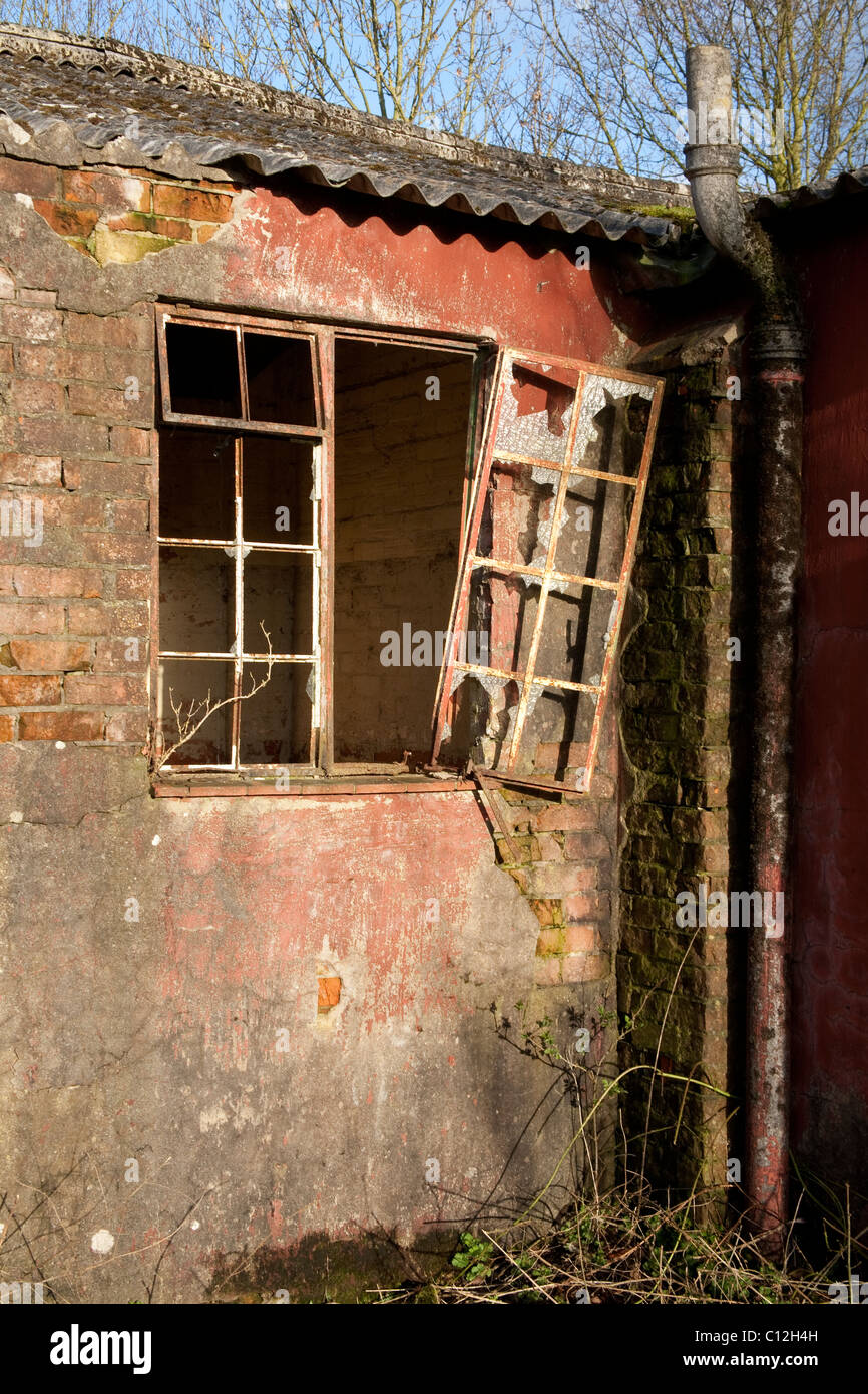 Derelict Buildings at old RAF WIckenby, Lincolnshire March 2011 Stock Photo Alamy
