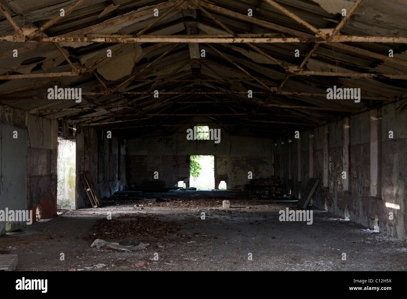 Derelict Buildings at old RAF WIckenby, Lincolnshire March 2011 Stock Photo Alamy