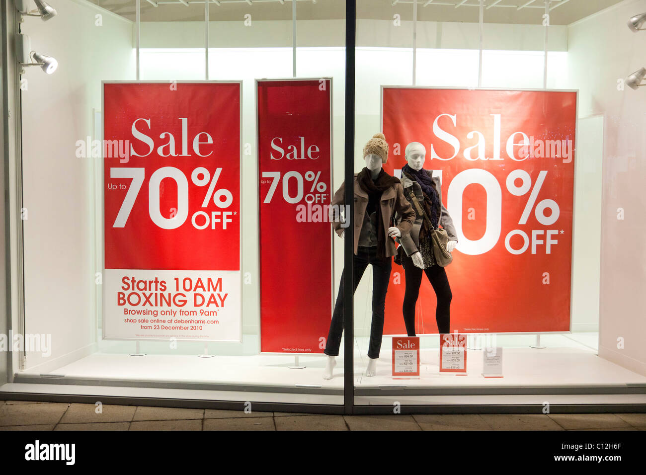 sales at Debenhams shop, UK Stock Photo