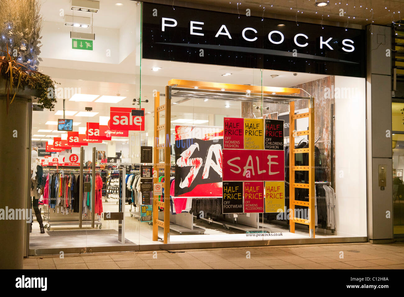 sales at Peacocks shop, UK Stock Photo