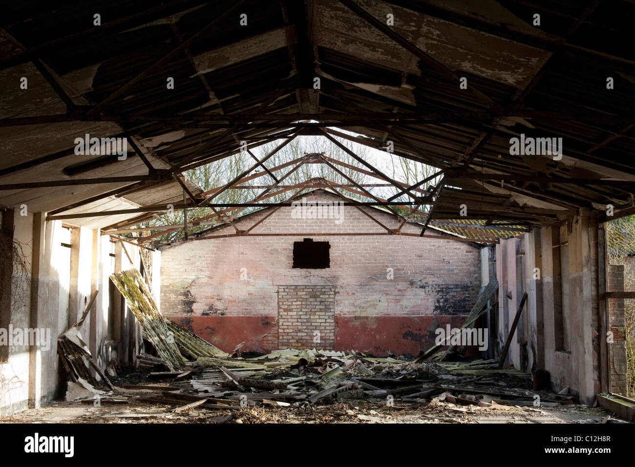 Derelict Buildings at old RAF WIckenby, Lincolnshire March 2011 Stock Photo Alamy