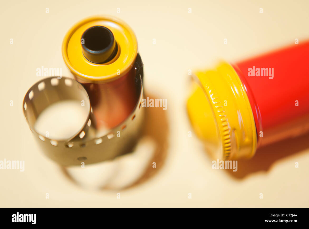 Camera film and film container, close-up Stock Photo - Alamy