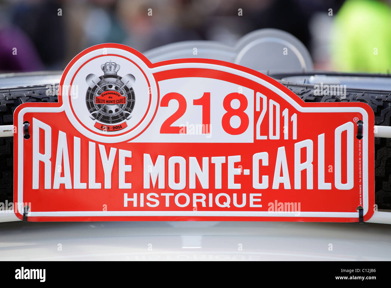 Monte Carlo Rallye centenary plate 1911 - 2011, UK Stock Photo